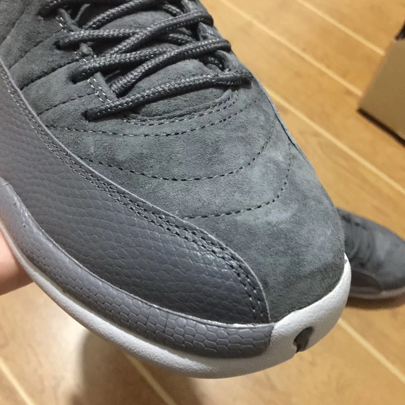 Authentic Air Jordan 12 Grey Suede